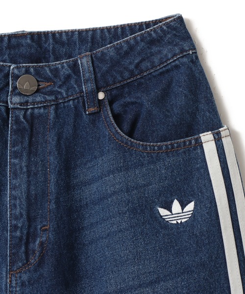 adidas VINTAGE WIDE LEG JEANS WITH CHECKED SEAM / アディダス
