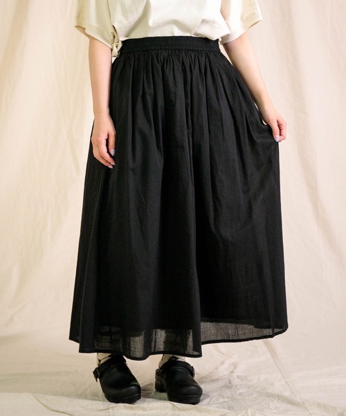 Brocante（ブロカント）の「[Brocante / ブロカント] インドボイル フロンセスカート（スカート・レディース・チャコールグレー/ブラック/レモンイエロー/ベージュ・2）」の2枚目の写真