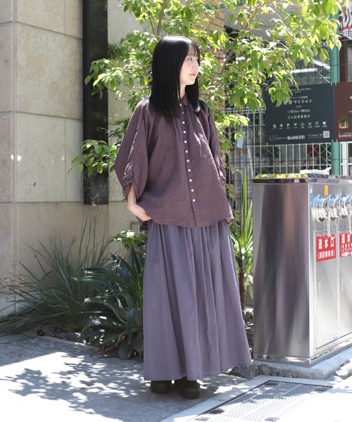 Brocante（ブロカント）の「[Brocante / ブロカント] インドボイル フロンセスカート（スカート・レディース・チャコールグレー/ブラック/レモンイエロー/ベージュ・2）」の5枚目の写真