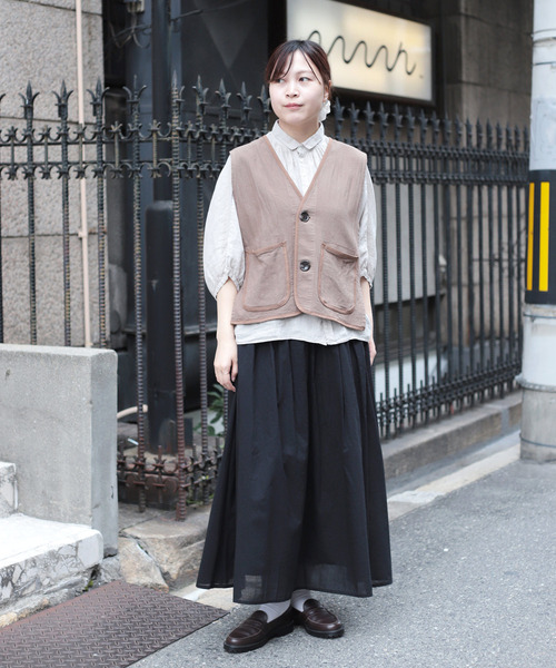 Brocante（ブロカント）の「[Brocante / ブロカント] インドボイル フロンセスカート（スカート・レディース・チャコールグレー/ブラック/レモンイエロー/ベージュ・2）」の15枚目の写真
