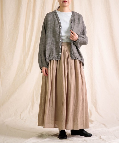 Brocante（ブロカント）の「[Brocante / ブロカント] インドボイル フロンセスカート（スカート・レディース・チャコールグレー/ブラック/レモンイエロー/ベージュ・2）」の17枚目の写真
