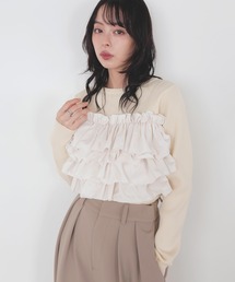 LIAN（リアン）の「フリルビスチェニットプルオーバー（ニット/セーター）」