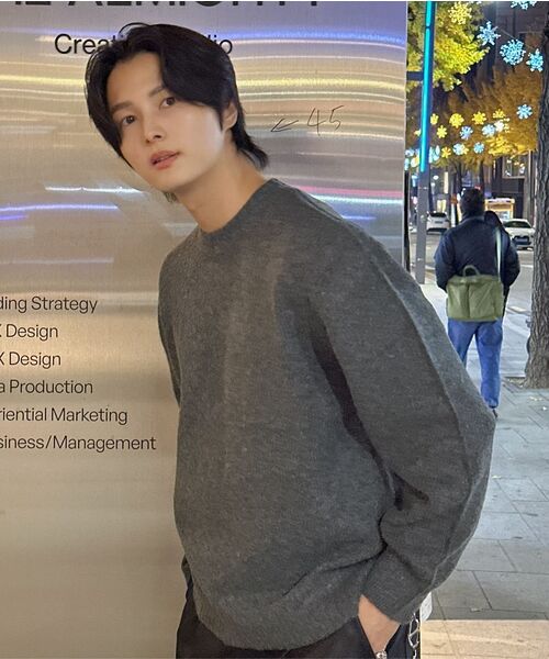 LEIRE（ルアール）の「ウールモヘアラウンドニット[チャコール]（ニット/セーター・メンズ・その他・MEDIUM/X-LARGE/LARGE）」の2枚目の写真