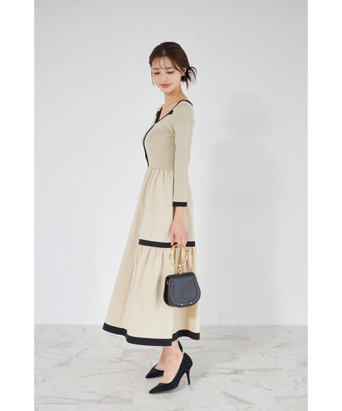 ニットドッキングバイカラーワンピース（ワンピース）｜tocco closet