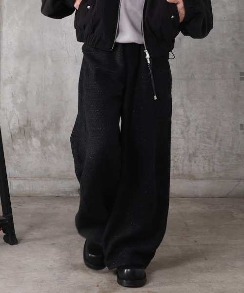 Confirm（コンファーム）の「ツイード バレルレッグ 3Dパンツ メンズ レディース ユニセックス（スラックス・メンズ・ネイビー/ブラック・S/M/L）」の3枚目の写真