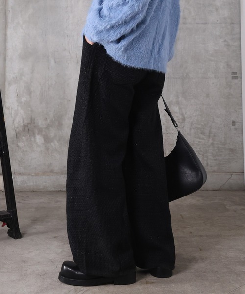 Confirm（コンファーム）の「ツイード バレルレッグ 3Dパンツ メンズ レディース ユニセックス（スラックス・メンズ・ネイビー/ブラック・S/M/L）」の5枚目の写真