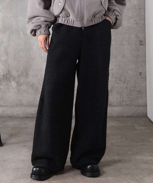 Confirm（コンファーム）の「ツイード バレルレッグ 3Dパンツ メンズ レディース ユニセックス（スラックス・メンズ・ネイビー/ブラック・S/M/L）」の12枚目の写真