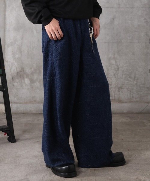 Confirm（コンファーム）の「ツイード バレルレッグ 3Dパンツ メンズ レディース ユニセックス（スラックス・メンズ・ネイビー/ブラック・S/M/L）」の8枚目の写真