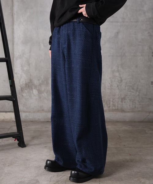 Confirm（コンファーム）の「ツイード バレルレッグ 3Dパンツ メンズ レディース ユニセックス（スラックス・メンズ・ネイビー/ブラック・S/M/L）」の7枚目の写真