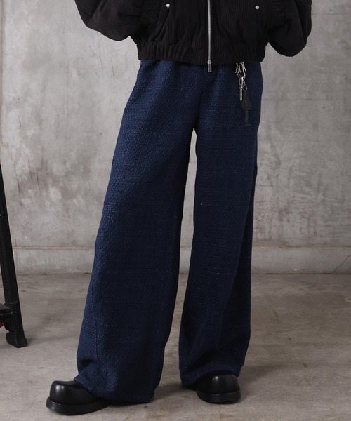Confirm（コンファーム）の「ツイード バレルレッグ 3Dパンツ メンズ レディース ユニセックス（スラックス・メンズ・ネイビー/ブラック・S/M/L）」の6枚目の写真