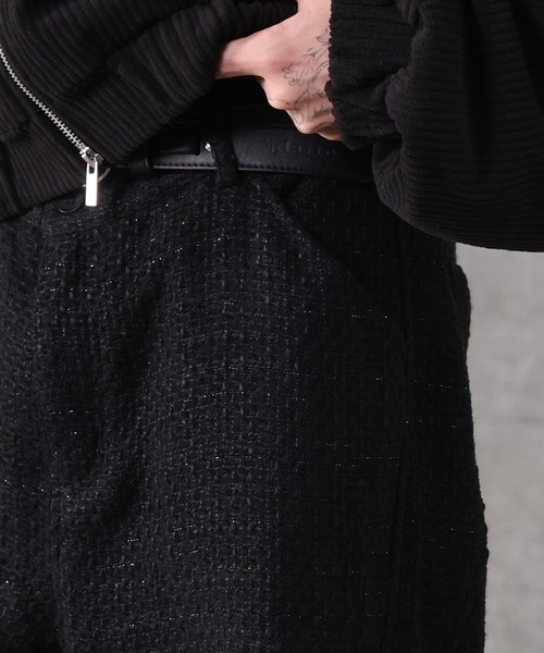 Confirm（コンファーム）の「ツイード バレルレッグ 3Dパンツ メンズ レディース ユニセックス（スラックス・メンズ・ネイビー/ブラック・S/M/L）」の22枚目の写真