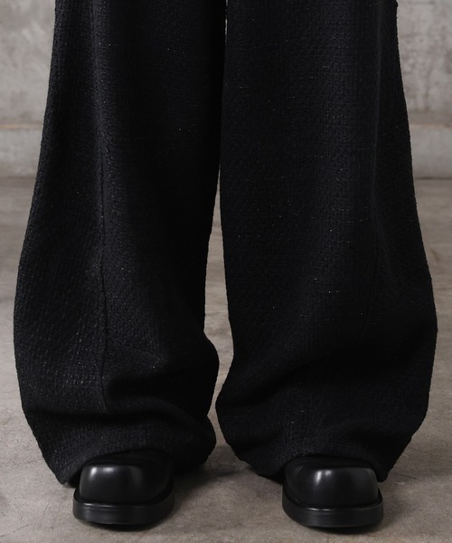 Confirm（コンファーム）の「ツイード バレルレッグ 3Dパンツ メンズ レディース ユニセックス（スラックス・メンズ・ネイビー/ブラック・S/M/L）」の21枚目の写真