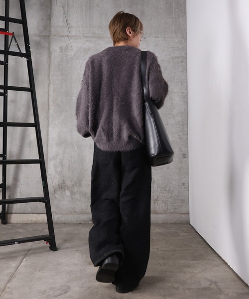 Confirm（コンファーム）の「ツイード バレルレッグ 3Dパンツ メンズ レディース ユニセックス（スラックス・メンズ・ネイビー/ブラック・S/M/L）」の16枚目の写真