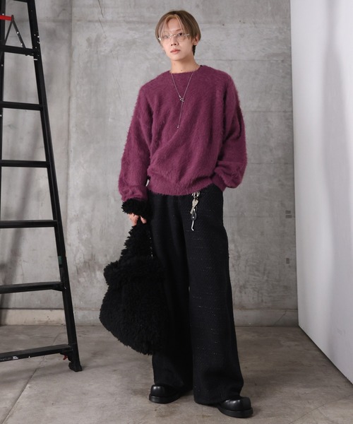 Confirm（コンファーム）の「ツイード バレルレッグ 3Dパンツ メンズ レディース ユニセックス（スラックス・メンズ・ネイビー/ブラック・S/M/L）」の17枚目の写真