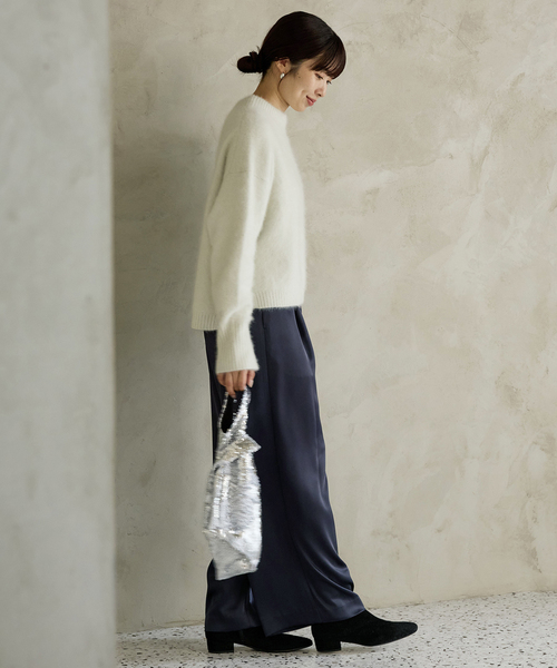 IENA（イエナ）の「《追加2》ダブルサテンイージーパンツ（その他パンツ・レディース・ブラウン/ネイビー・34/36/38/40）」の6枚目の写真