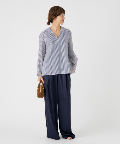 IENA（イエナ）の「《追加2》ダブルサテンイージーパンツ（その他パンツ・レディース・ブラウン/ネイビー・34/36/38/40）」の7枚目の写真