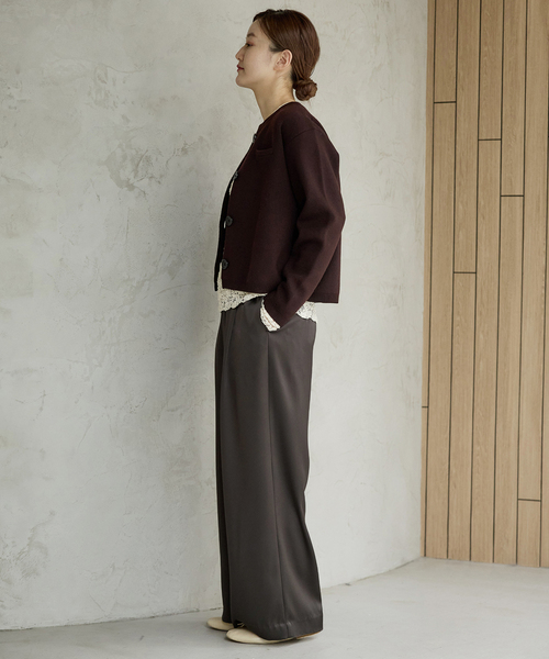 IENA（イエナ）の「《追加2》ダブルサテンイージーパンツ（その他パンツ・レディース・ブラウン/ネイビー・34/36/38/40）」の11枚目の写真