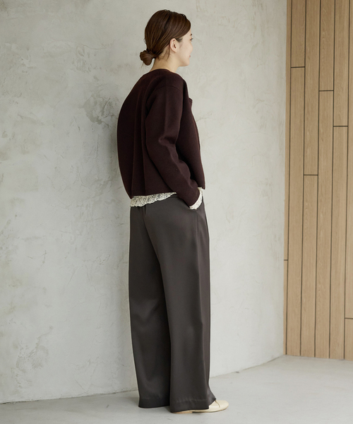 IENA（イエナ）の「《追加2》ダブルサテンイージーパンツ（その他パンツ・レディース・ブラウン/ネイビー・34/36/38/40）」の12枚目の写真