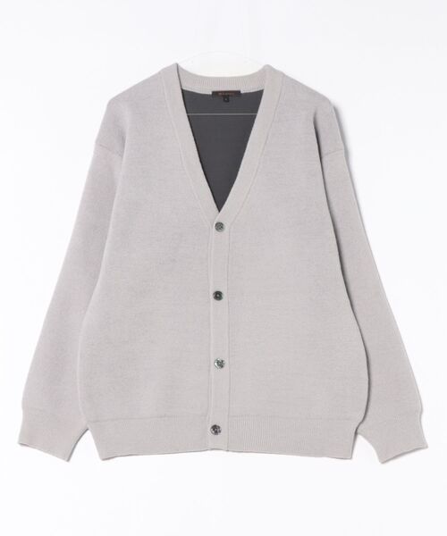 m.f.editorial（エムエフエディトリアル）の「【ハンドウォッシャブル ストレッチ】m.f.エディトリアルメンズ  シェニールヤーン ニットカーディガン（カーディガン/ボレロ・メンズ・ライトグレー/ブラック・MEDIUM/LARGE/X-LARGE）」の3枚目の写真