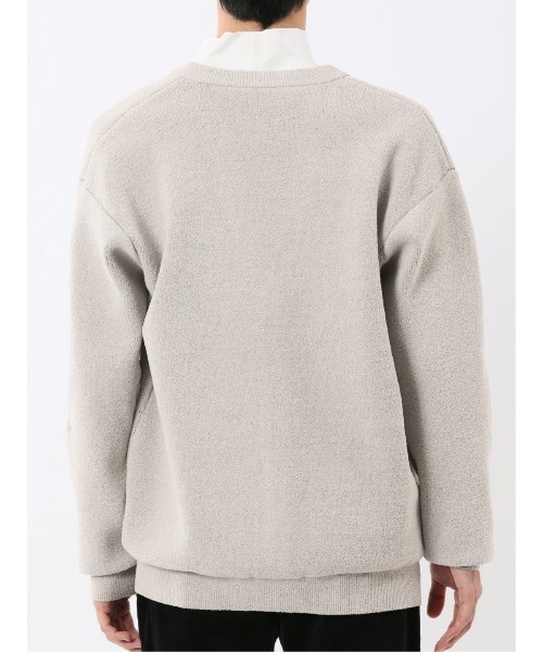 m.f.editorial（エムエフエディトリアル）の「【ハンドウォッシャブル ストレッチ】m.f.エディトリアルメンズ  シェニールヤーン ニットカーディガン（カーディガン/ボレロ・メンズ・ライトグレー/ブラック・MEDIUM/LARGE/X-LARGE）」の7枚目の写真