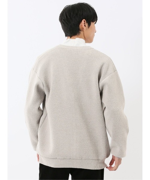 m.f.editorial（エムエフエディトリアル）の「【ハンドウォッシャブル ストレッチ】m.f.エディトリアルメンズ  シェニールヤーン ニットカーディガン（カーディガン/ボレロ・メンズ・ライトグレー/ブラック・MEDIUM/LARGE/X-LARGE）」の11枚目の写真