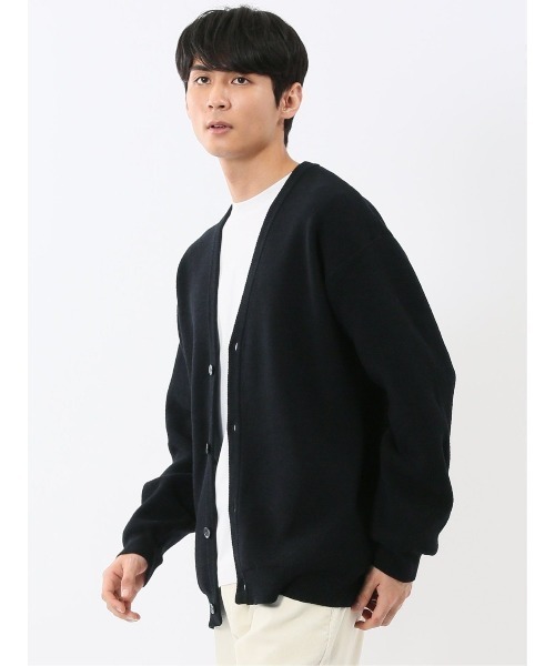 m.f.editorial（エムエフエディトリアル）の「【ハンドウォッシャブル ストレッチ】m.f.エディトリアルメンズ  シェニールヤーン ニットカーディガン（カーディガン/ボレロ・メンズ・ライトグレー/ブラック・MEDIUM/LARGE/X-LARGE）」の20枚目の写真