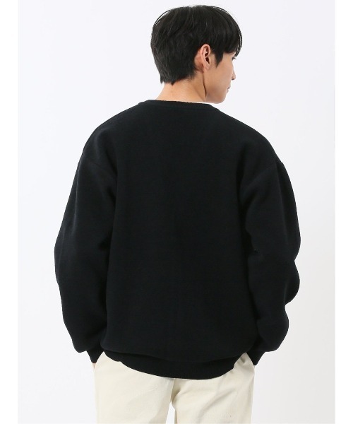 m.f.editorial（エムエフエディトリアル）の「【ハンドウォッシャブル ストレッチ】m.f.エディトリアルメンズ  シェニールヤーン ニットカーディガン（カーディガン/ボレロ・メンズ・ライトグレー/ブラック・MEDIUM/LARGE/X-LARGE）」の21枚目の写真