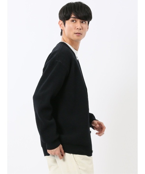 m.f.editorial（エムエフエディトリアル）の「【ハンドウォッシャブル ストレッチ】m.f.エディトリアルメンズ  シェニールヤーン ニットカーディガン（カーディガン/ボレロ・メンズ・ライトグレー/ブラック・MEDIUM/LARGE/X-LARGE）」の22枚目の写真