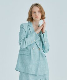 MODERNABLE（モダンエイブル）の「ボタンポイントリネンジャケット - ミント（テーラードジャケット）」