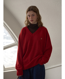 SOFT V-NECK PULLOVER_RED