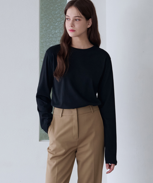 DRAWFIT WOMEN（ドローフィットウーマン）の「スーピマシルケットロングスリーブTシャツ[クリーム]（Tシャツ/カットソー・レディース・その他・MEDIUM/SMALL）」の8枚目の写真