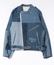 IO（イオ）（イオ）の「Children of the discordance / NY:VDENIM PATCHWORK W RIDERS JACKET / DISNYJK-001（ライダースジャケット）」