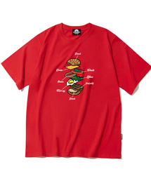 ハンバーガーレシピ グラフィックTシャツ - レッド