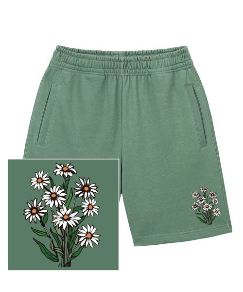 TRIPSHION(トリップション)の「DAISY BUNDLE LOGO スウェットハーフパンツ - ピグメントグリーン(その他パンツ・メンズ・その他・MEDIUM/X-LARGE)」の1枚目の写真