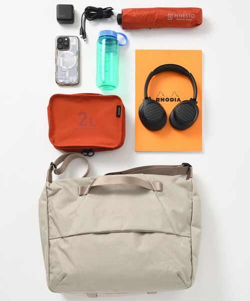 TRAVEL SHOP MILESTO(トラベルショップミレスト)の「STLAKT ハンドルショルダーバッグ L(ショルダーバッグ・レディース・グレイッシュベージュ/ブラック/ネイビー・フリ-)」の5枚目の写真