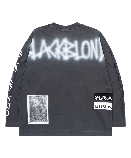 BLACK BLOND(ブラック ブロンド)の「ビビディカオスパッチピグメント長袖Tシャツ(チャコール)(Tシャツ/カットソー・レディース・その他・MEDIUM/LARGE/X-LARGE)」の2枚目の写真