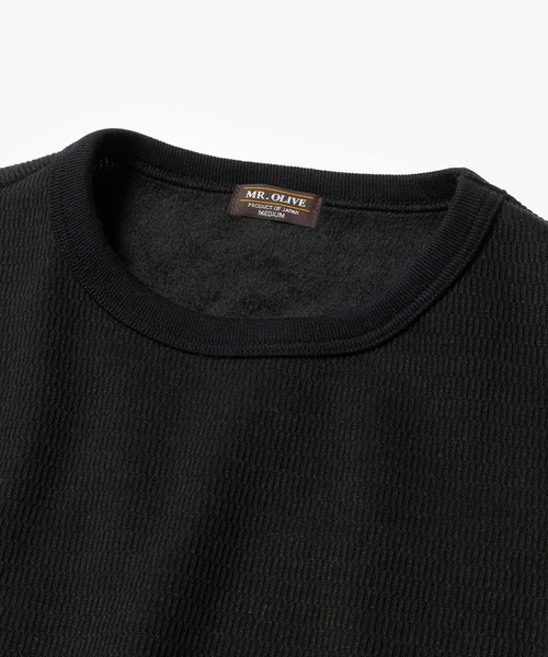 MR.OLIVE（ミスターオリーブ）の「【MR.OLIVE】HEAT THERMAL /INNER CREW NECK SHIRT（スウェット・メンズ・ブラック/オフホワイト・M/L）」の5枚目の写真