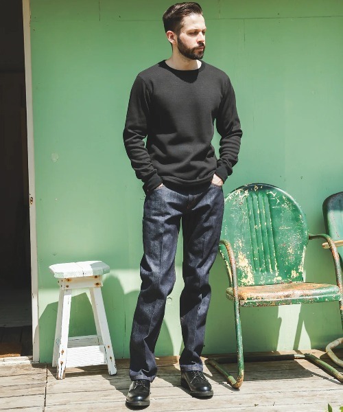 MR.OLIVE（ミスターオリーブ）の「【MR.OLIVE】HEAT THERMAL /INNER CREW NECK SHIRT（スウェット・メンズ・ブラック/オフホワイト・M/L）」の7枚目の写真