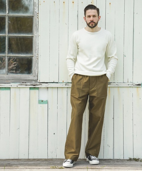 MR.OLIVE（ミスターオリーブ）の「【MR.OLIVE】HEAT THERMAL /INNER CREW NECK SHIRT（スウェット・メンズ・ブラック/オフホワイト・M/L）」の8枚目の写真