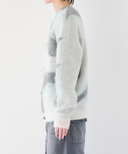 WRAPINKNOT（ラッピンノット）の「【WRAPINKNOT/ラッピンノット】別注 Mohair Jacquard Cardigan（カーディガン/ボレロ・メンズ・ブラック/ホワイト・3/2）」の8枚目の写真