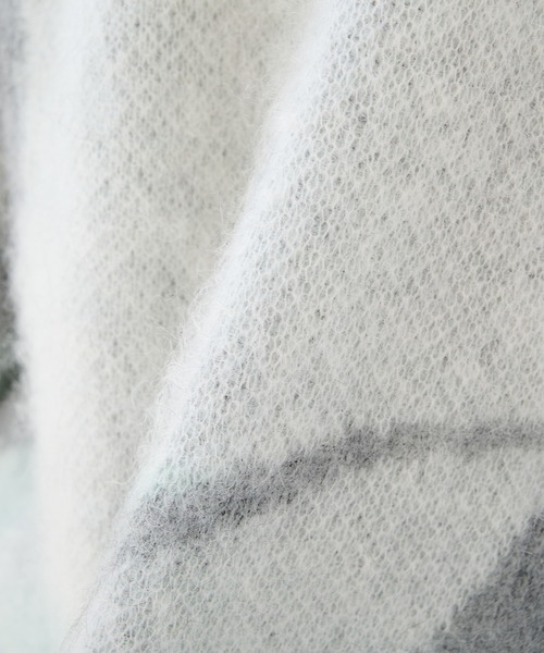 WRAPINKNOT（ラッピンノット）の「【WRAPINKNOT/ラッピンノット】別注 Mohair Jacquard Cardigan（カーディガン/ボレロ・メンズ・ブラック/ホワイト・3/2）」の10枚目の写真