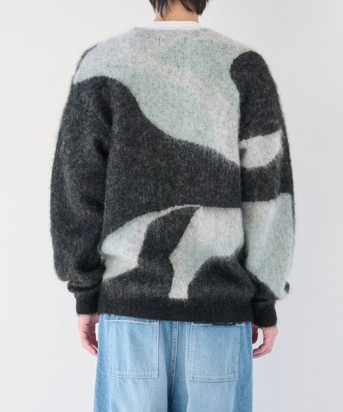 WRAPINKNOT（ラッピンノット）の「【WRAPINKNOT/ラッピンノット】別注 Mohair Jacquard Cardigan（カーディガン/ボレロ・メンズ・ブラック/ホワイト・3/2）」の14枚目の写真