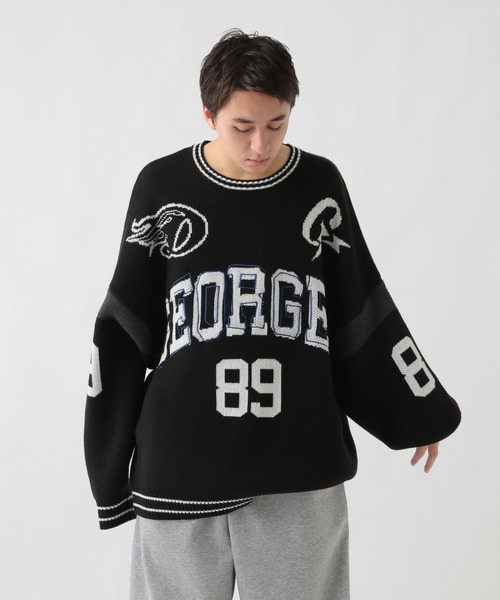 GEORGE'S(ジョージズ)の「オーバーロゴニット(ニット/セーター・メンズ・ブルー/ブラック・FREE)」の8枚目の写真