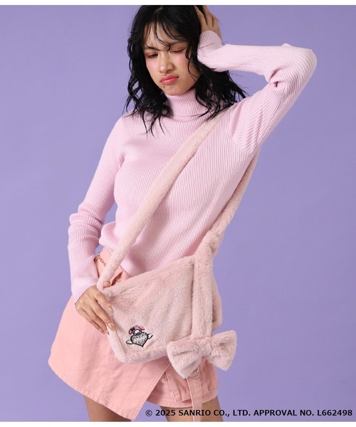 ANAP（アナップ）の「ANAP×【マイメロディクロミ】コラボ メニーウェイ ファーポシェット バッグ（ショルダーバッグ・レディース・ブラック/ピンク・F）」の8枚目の写真