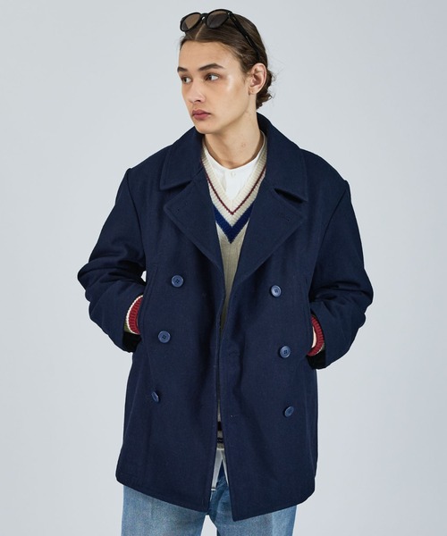 ABAHOUSE（アバハウス）の「【LUCEBER/ルースバー】WOOL P-COAT/ウールピーコート/W前コート/ミリタリー（ピーコート・メンズ・チャコールグレー/ネイビー・M/L）」の2枚目の写真