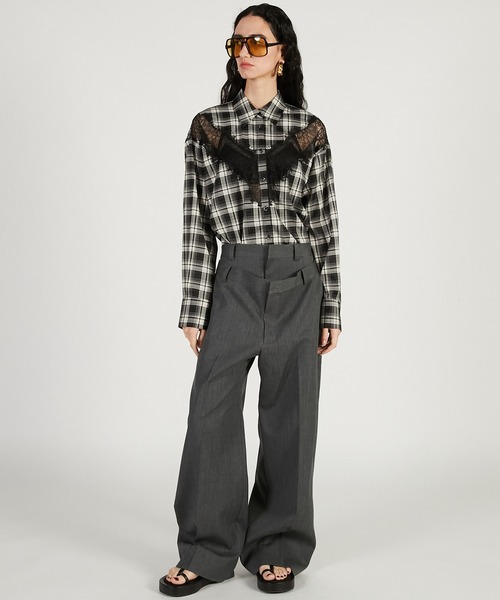 PRANK PROJECT（プランクプロジェクト）の「【2026Spring Pre-Order】ダブルフロントパンツ / Double Front Pants（その他パンツ・レディース・グレー/ブラック/ベージュ・36/38）」の4枚目の写真