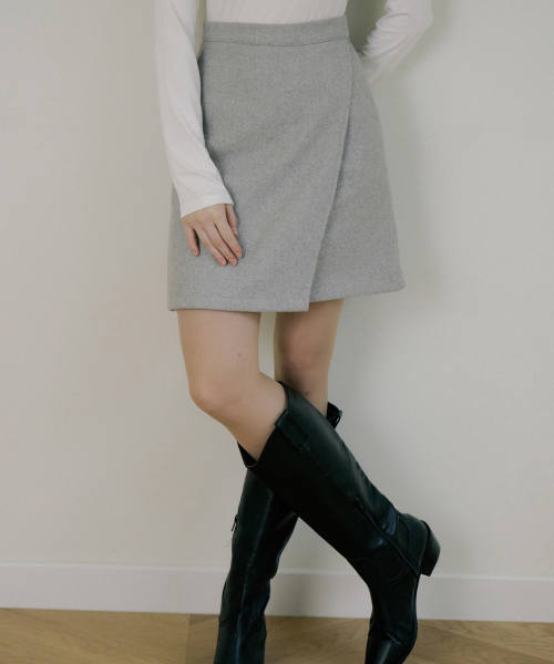 REORG(リオルグ)の「EOT WOOL WRAP MINI SKIRT LIGHT GRAY(スカート・レディース・その他・SMALL/MEDIUM/LARGE)」の1枚目の写真