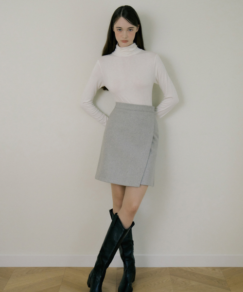 REORG(リオルグ)の「EOT WOOL WRAP MINI SKIRT LIGHT GRAY(スカート・レディース・その他・SMALL/MEDIUM/LARGE)」の4枚目の写真
