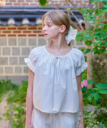 2DREAMERS（2ドリーマーズ）の「Lace Ribbon String Shirring Loose Fit Blouse（シャツ/ブラウス）」