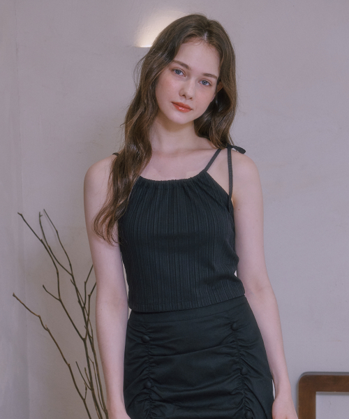 LULUCHOU(ルルシュ)の「Ribbon Halterneck Top - BLACK(Tシャツ/カットソー・レディース・ブラック・FREE)」の1枚目の写真